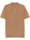 Corneliani Fine-knit Polo Shirt In Brown