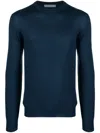 Corneliani Fine-knit Wool Jumper In Blue