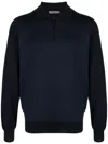 Corneliani Short-zip Virgin Wool Jumper In Blue