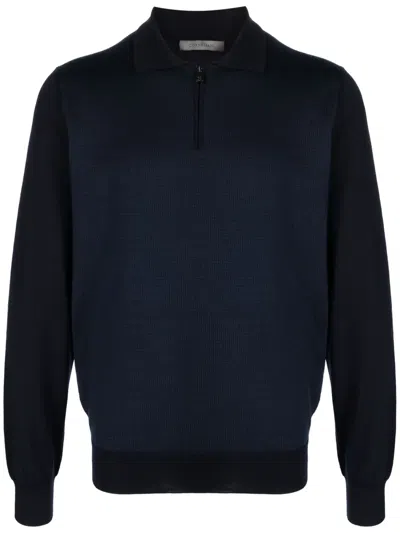 CORNELIANI FINE-KNIT WOOL POLO SHIRT