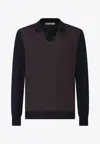 Corneliani Fine Wool Polo Sweater In Brown