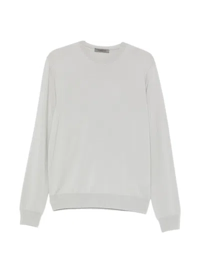 Corneliani Fine-knit Crew-neck Sweater In Gray