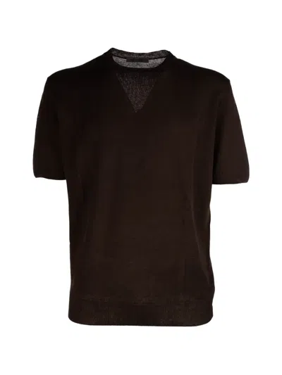 Corneliani Fine-knit T-shirt In Brown