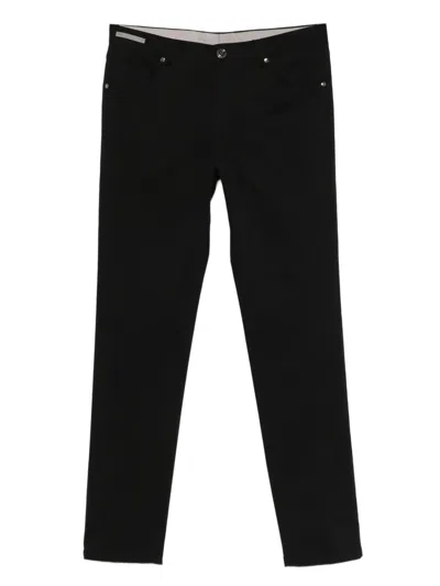 Corneliani Five-pocket Cotton Trousers In Black