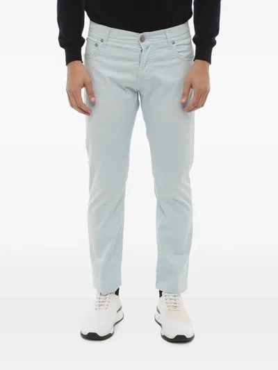 Corneliani Five-pocket Cropped Straigh-leg Trousers In 블루