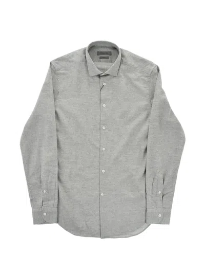 Corneliani Flannel Slim-fit Shirt In Gray