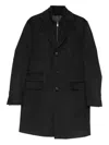 Corneliani Flap-pockets Single-breasted Coat In Black