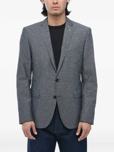 Corneliani Flap-pocket Single-breasted Blazer In Gray