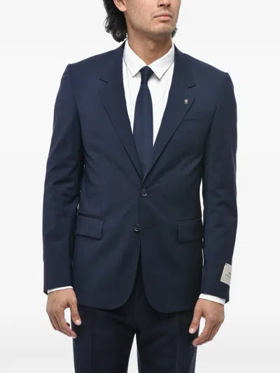 Corneliani Flap-pocket Single-breasted Suit In Blue