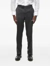 Corneliani Flat-front Wool Trousers In 그레이