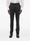 Corneliani Flat-front Wool Trousers In Grey