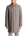 Corneliani Fly Front Raincoat With Removable Liner In Brown