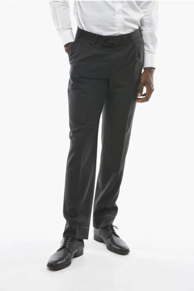 Corneliani Virgin Wool Mantua Pants In Black
