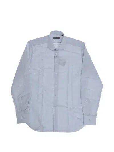 Corneliani French Collar Long-sleeve Shirt In Blue