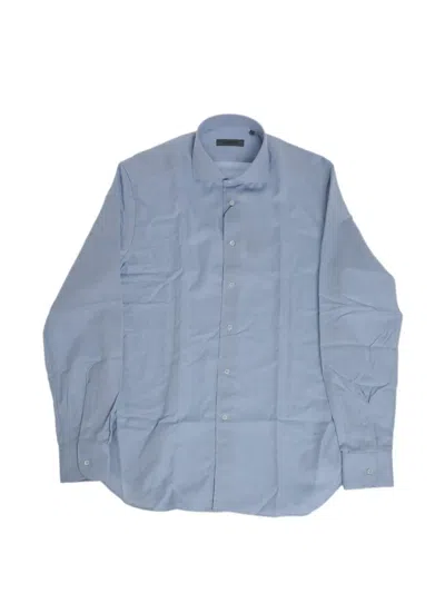 Corneliani French-collar Cotton Shirt In Blue