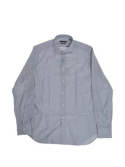 Corneliani French-collar Long-sleeve Shirt In Blue