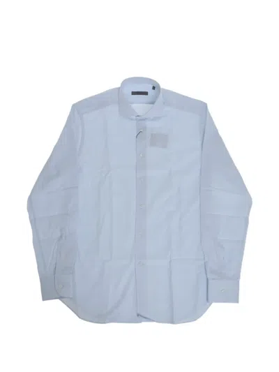 Corneliani French-collar Long-sleeve Shirt In Blue