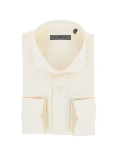 Corneliani French-collar Long-sleeve Shirt In Neutral