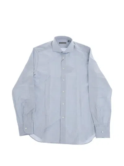 Corneliani French-collar Oxford Shirt In Blue