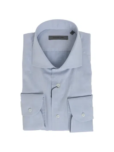 Corneliani French-collar Poplin Shirt In Animal Print