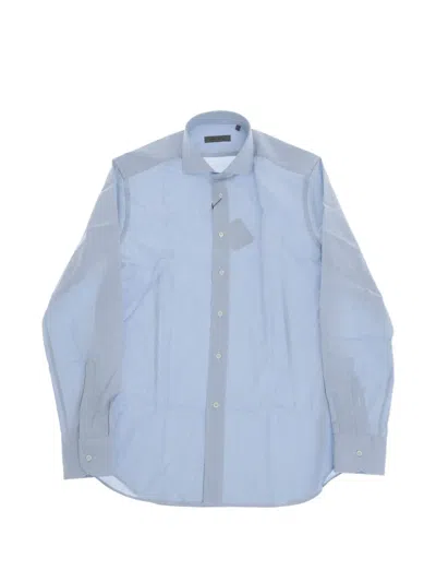 Corneliani French-collar Two-tone Shirt In Blue