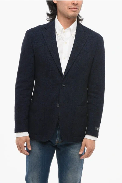 Corneliani Fulltime Blended Wool Blazer With Fuzzy Motif