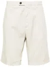Corneliani Mid-rise Lyocell Blend Chino Shorts In Neutrals