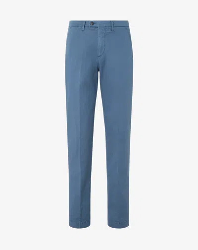 Corneliani Garment-dyed Air Force Blue Gabardine Trousers