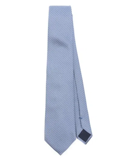 Corneliani Geometric-jacquard Tie In Blue