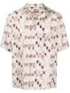 Corneliani Geometric-pattern Silk Shirt In Neutrals