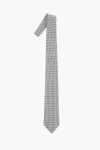 Corneliani Geometric Pattern Silk Tie In Blue