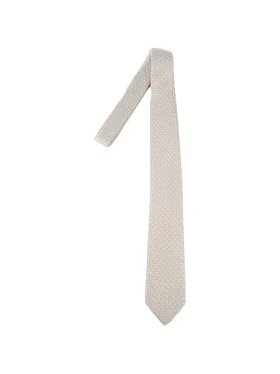Corneliani Geometric-pattern Tie In Neutral