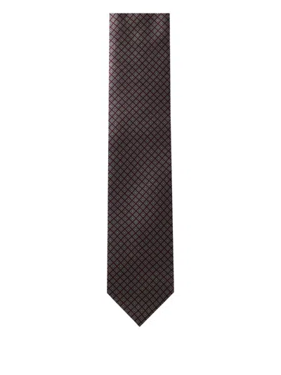 Corneliani Geometric-pattern Tie In Red