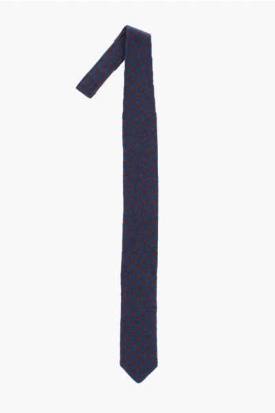 Corneliani Geometric Patterned Cashmere Blend Tie