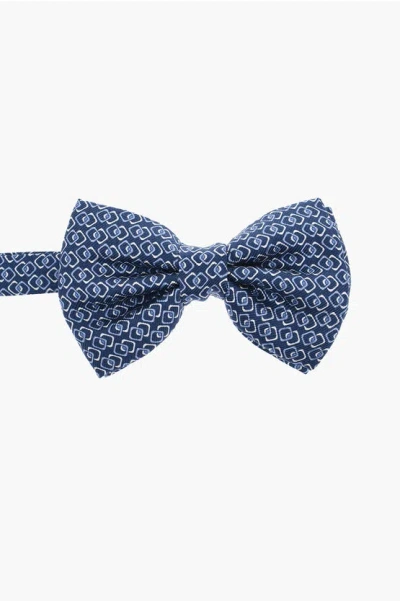 Corneliani Geometric Patterned Silk Bow Tie