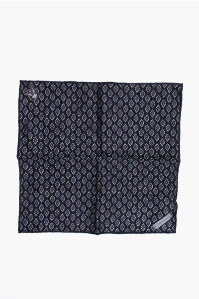Corneliani Geometric Patterned Silk Pocket Square Grösse Unica