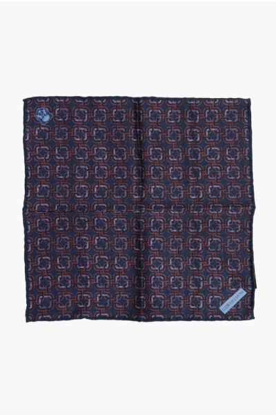 Corneliani Geometric Patterned Silk Pocket Square Grösse Unica