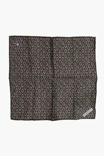 Corneliani Geometric Patterned Silk Pocket Square Grösse Unica
