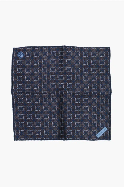Corneliani Geometric Patterned Silk Pocket Square Grösse Unica