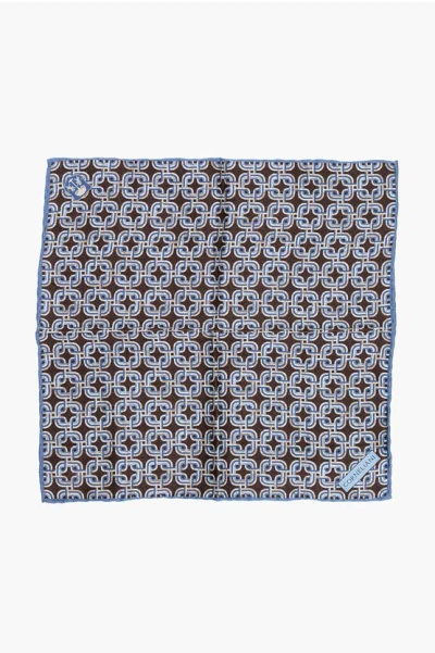 Corneliani Geometric Patterned Silk Pocket Square Grösse Unica