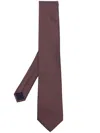 Corneliani Geometric-print Silk Tie In Brown