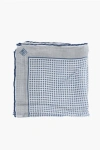 Corneliani Geometrical Patterned Silk Blend Pocket Square In Blue