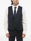 Corneliani Geometric-pattern Double-breasted Waistcoat In Blue