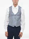 Corneliani Geometric-pattern Silk Waistcoat In Gray