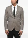 Corneliani Nino Danieli Check-pattern Single-breasted Blazer In Gray