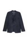 Corneliani Single-breasted Notch-lapels Blazer In Blue