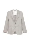 Corneliani Single-breasted Notched-lapels Blazer In Gray