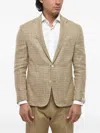 Corneliani Gingham Linen-blend Blazer In Multi