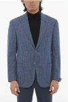 Corneliani Gingham Patterned Leader Soft Wool Blend Blazer