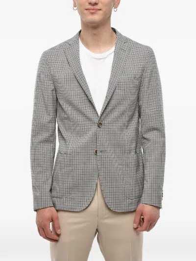 Corneliani Gingham Unlined Blazer In Gray